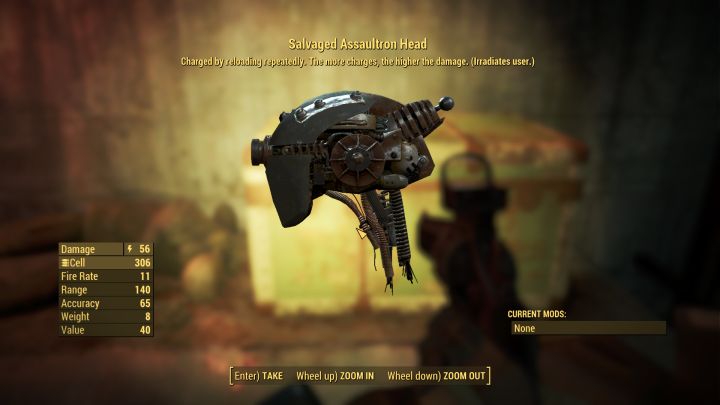 The Assaultron Head Gun in Fallout 4 Automatron