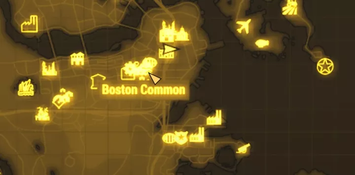 Boston Common on Fallout 4's Map
