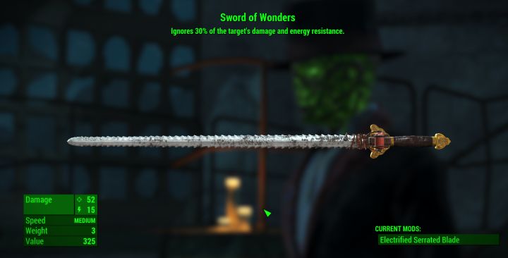 Sword of Wonders unique melee weapon in Fallout 4 Nuka World