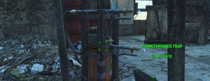 A Flamethrower trap in Fallout 4 Nuka World DLC