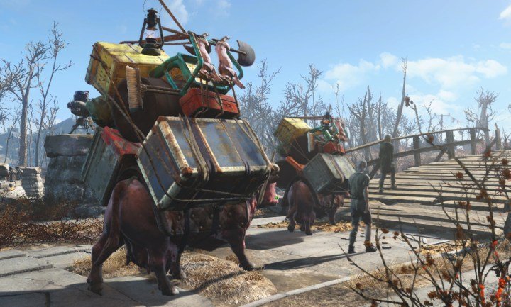 Supply Lines transfer food, water, and building materisl in Fallout 4