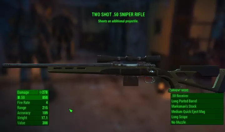 fallout 4 sniper rifle code
